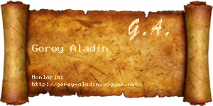 Gerey Aladin névjegykártya